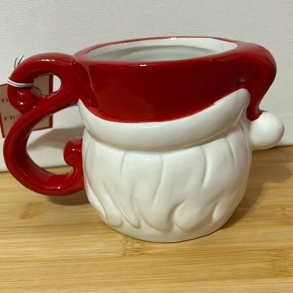 Peppermint & Pine Christmas Santa Claus Coffee Mug Whimsy Hand Painted 18oz. NWT